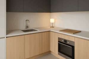 L-shaped worktops