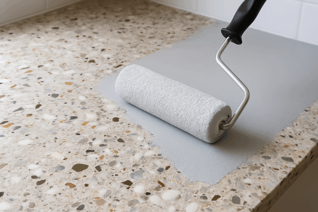 Can you paint a terrazzo worktop?