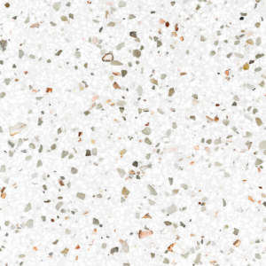 Close-up of Quartzforms Terrazzo Gritti surface with beige and white terrazzo pattern